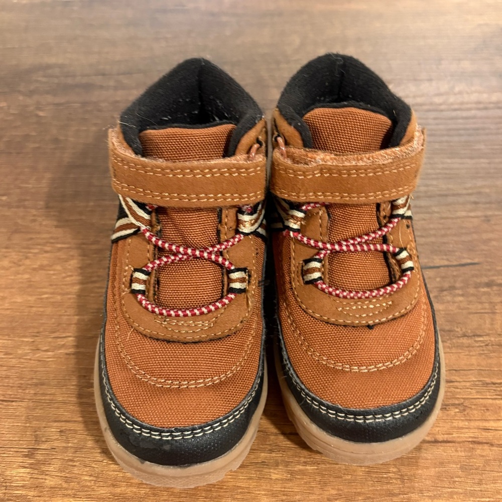 Carter's Brown and Black Rugged Boots with Protective Toe Cap